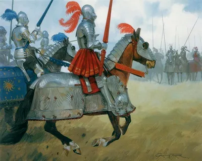 Рыцарь в доспехах на коне в барде.. Рыцарский зал Эрмитажа. Фото  Санкт-Петербурга и пригородов