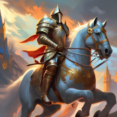 Рыцарь-крестоносец на коне 3D модель - Скачать Персонажи на 3DModels.org