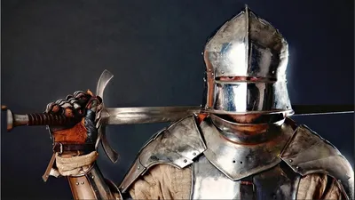 Отряд средневековых рыцарей играет в…» — создано в Шедевруме