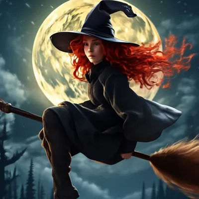 Рыжая ведьма 🌫⭐🌚» — создано в Шедевруме