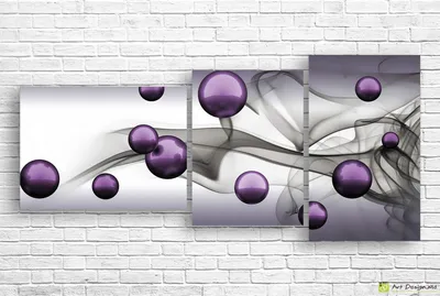 Фиолетовые шары с 3Д эффектом| Модульные картины, постеры, печать на  холсте, интернет магазин, Кишинев, Молдова
