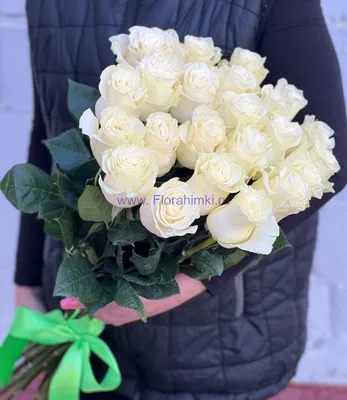 Белые розы сердце | купить недорого | доставка по Москве и области
