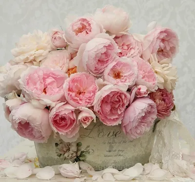 Розовые пионы в шляпной коробке - заказать в Москве недорого