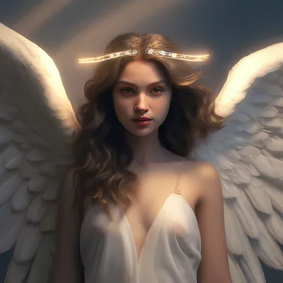 Картина \"Девушка с ангелами\"