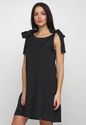 Легкое свободное платье-трапеция с бантами на плечах (ID#701926246), цена:  343.20 ₴, купить на Prom.ua