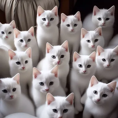 Очень много белых котят, белых …» — создано в Шедевруме