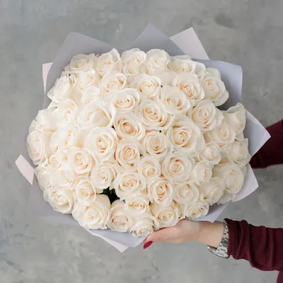Букет из 25 белых роз в Астане заказать с доставкой 🌷