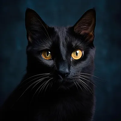 Чёрная кошка в чёрной комнате…» — создано в Шедевруме