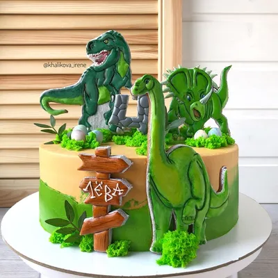 Торт с динозаврами | Торт с динозавром, Торт, Динозавр