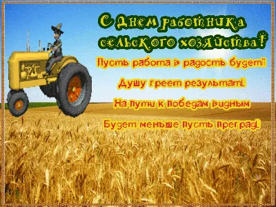 Прикольная анимационная открытка с Днем работника сельского хозяйства!  Пусть работа в радость будет, душу греет результат… | Открытки, Картинки,  День рождения брата