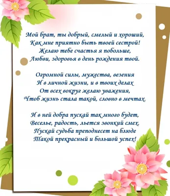 Подарить открытку с днём рождения брату от сестры онлайн - С любовью,  Mine-Chips.ru