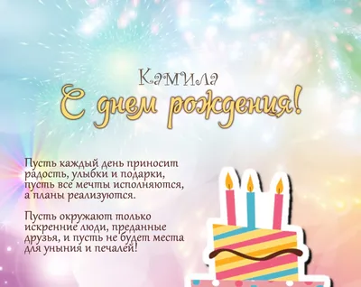 Камила, с Днём Рождения: гифки, открытки, поздравления - Аудио, от Путина,  голосовые