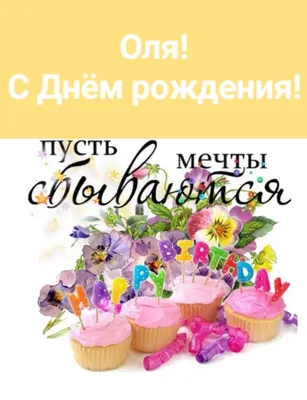 Открытка с днем рождения Оленьке - поздравляйте бесплатно на otkritochka.net