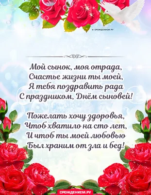 Открытка с Днём Сыновей, с красивыми стихами для сына от мамы • Аудио от  Путина, голосовые, музыкальные