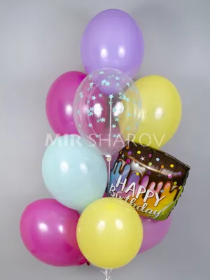 Воздушные шарики (12''/30 см) С Днем Рождения! (торт и много свечей),  Ассорти, пастель, 5 ст, 25 шт. для украшения праздника - купить в  интернет-магазине OZON с доставкой по России (875096752)