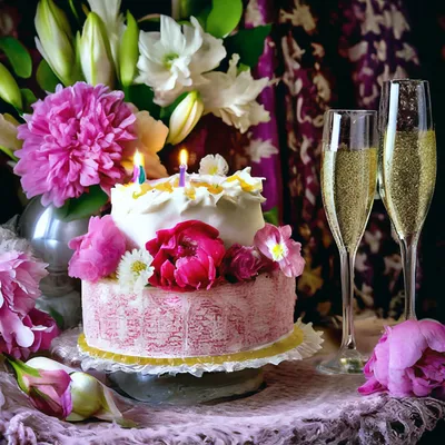 Купить Металлический Топпер для торта «С Днем Рождения», искусственные цветы,  топперы для торта «сделай сам», детский душ, украшение для дня рождения,  декор для выпечки | Joom