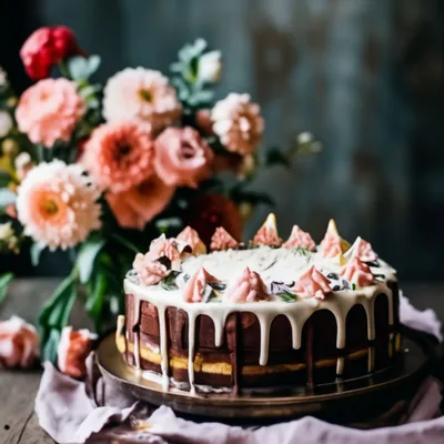 Шар торт - С днём рождения за 1 090 руб. | Бесплатная доставка цветов по  Москве