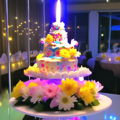 С днём рождения торт цветы» — создано в Шедевруме