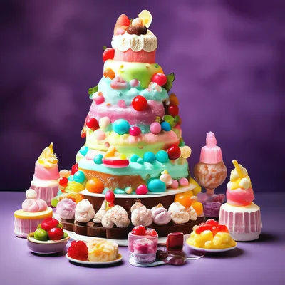 Вкусные красочные кексы со свечами с днем рождения и пластиковой подставкой  на желтом фоне :: Стоковая фотография :: Pixel-Shot Studio