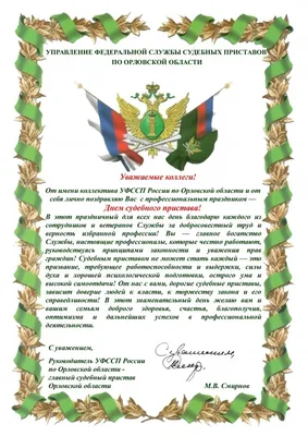 Поздравление Сергея Мегряна в связи с днем судебного пристава Российской  Федерации