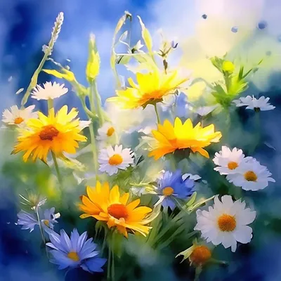 Картинки полевых цветов с пожеланием доброго утра - 70 фото