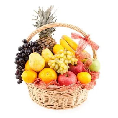 Корзина с фруктами и цветами купить в Москве
