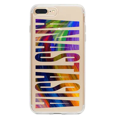 Купить Чехол для телефона с фамилией именем № 1011 Шрифт - Fusion Стиль -  Поток красок в Минске