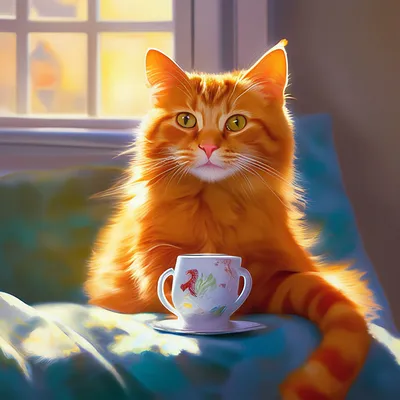 Забавная картинка стикер \"Доброе-предоброе зимнее утро!\" с котом • Аудио от  Путина, голосовые, музыкальные