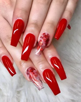 Красный маникюр | Red nails, Ombre nails, Nail manicure