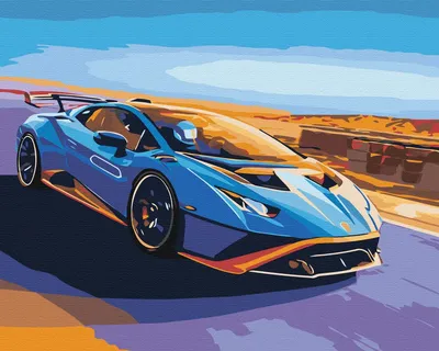Картина по номерам 40х50 см гоночный супер автомобиль \"Ламборджини\" -  купить с доставкой по выгодным ценам в интернет-магазине OZON (476849947)
