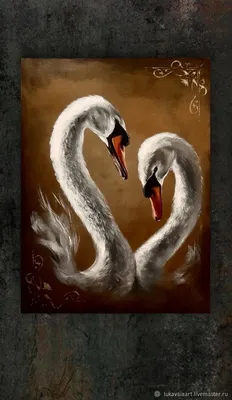 Картина с лебедями \"Love is...\" – заказать на Ярмарке Мастеров – SNTDEBY |  Картины, Выборг