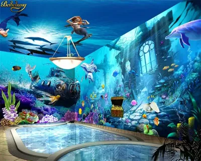 Карикатура Подводный Пейзаж Векторный Фон Дичи Морским Дном Рыбы Кораллы  Векторное изображение ©Seamartini 625489556