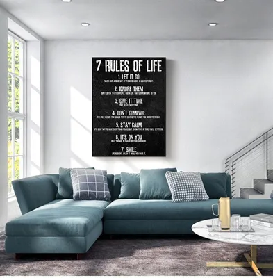 7 правил жизни Следите за своими мыслями Мотивационные плакаты и принты на  стене Холст Картина Настенная картина для гостиной – лучшие товары в  онлайн-магазине Джум Гик