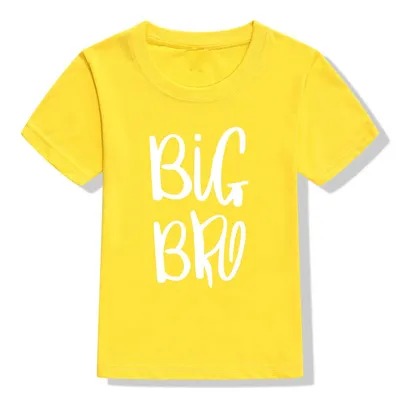 Купить Детская футболка с буквенным принтом Big Bro, футболка для мальчиков  и девочек, детская одежда, забавные футболки | Joom