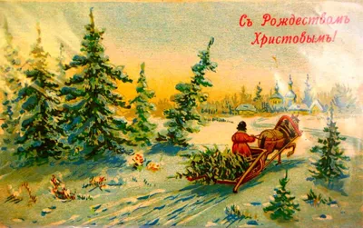 С Рождеством Христовым! Старинные открытки | Стеклянный воробей | Дзен