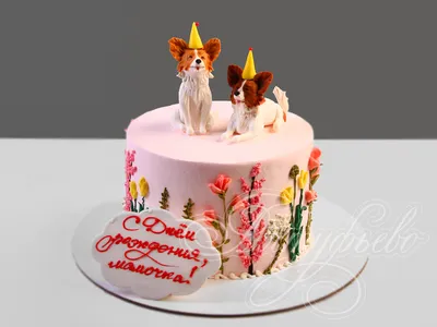 Торт с собачками породы Шпиц 27112622 стоимостью 9 882 рублей - торты на  заказ ПРЕМИУМ-класса от КП «Алтуфьево»