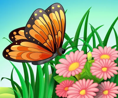 Бабочка в цветах с нечеткой естественной фоном. Красивые фотографии цветов  бабочек. Стоковое Фото - изображение насчитывающей флористическо, природа:  181367874