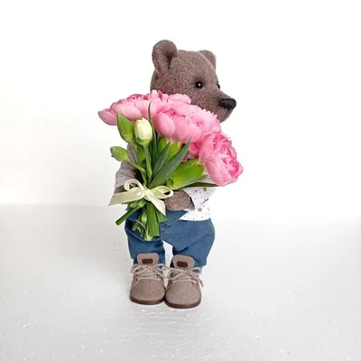Бежевый мишка 25 см. за 1 990 руб. | Бесплатная доставка цветов по Москве