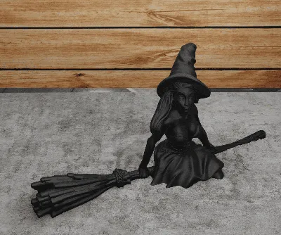 Хеллоуин костюм, колдовство, летающая ведьма на метле, хэллоуин, художник,  рисунок, статуэтка, художник, метла, костюм png | PNGWing