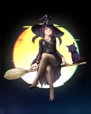 ᐉ Декор на Хэллоуин ведьма на метле большая Черный (12010280202)