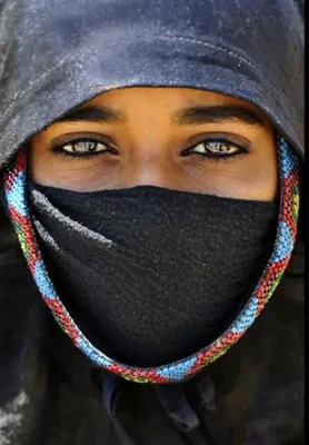 Девушка в хиджабе и закрытым лицом…» — создано в Шедевруме