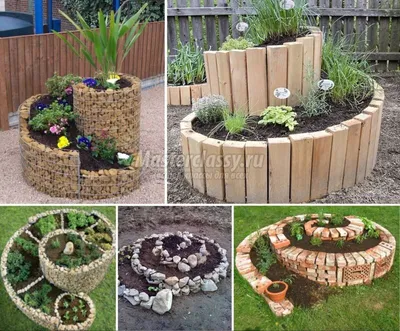 Поделки для сада своими руками из подручных материалов: 100 идей и фото |  Diy herb garden, Spiral garden, Pinterest garden