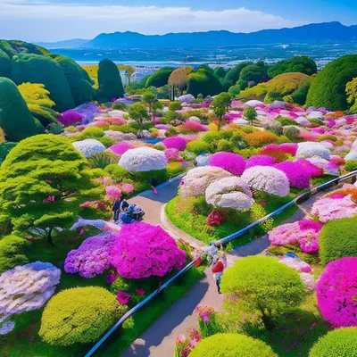 Турецкий сад тюльпанов в парке Хинояма Коэн в Японии / mp4 :: Япония ::  парк :: страны :: цветы :: тюльпаны / смешные картинки и другие приколы:  комиксы, гиф анимация, видео, лучший интеллектуальный юмор.