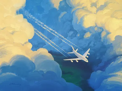 Скачать 1920x1080 самолет, небо, полет, облака обои, картинки full hd,  hdtv, fhd, 1080p