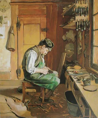 Репродукции Произведений Искусства Сапожник, 1878 по Ferdinand Hodler  (1853-1918, Switzerland) | ArtsDot.com