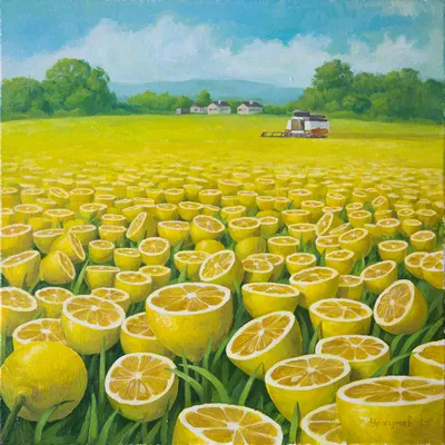 Картина «Сбор урожая» художника сюрреалиста Уржумова Виталия