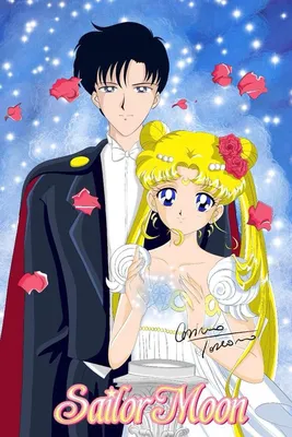 Как нарисовать целующихся Мамору и Усаги из аниме Sailor Moon Crystal