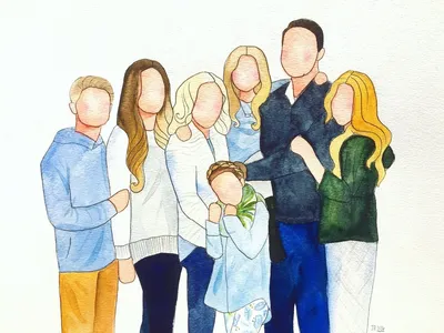 Легкий рисунок семьи - 67 фото