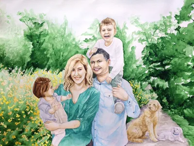 счастливая семья на природе Стоковое Фото - изображение насчитывающей люди,  браслетов: 219064878