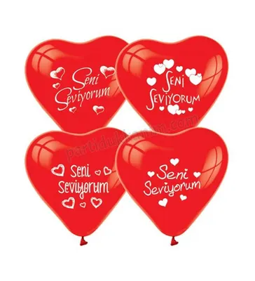 Romantik Özel Sevgiliye Folyo Seni Seviyorum Balon Seti 40 CM